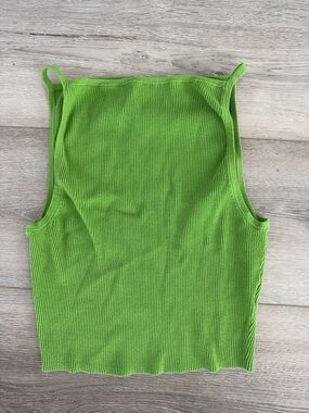 Ribbed Slim-Fit Lime Green tank top